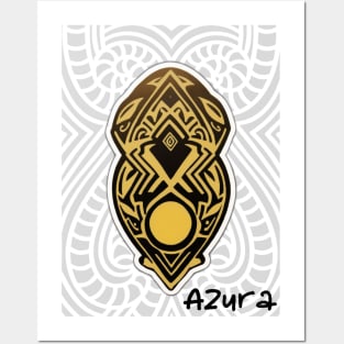Azura Kingdom Logo 3 - Brand Name (Grey and White) Posters and Art